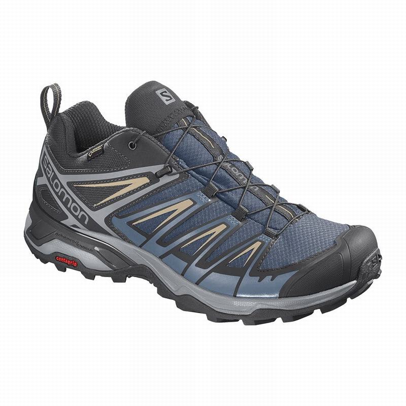 Chaussures De Randonnée Salomon Homme Bleu Marine / Bleu - Salomon X ULTRA 3 GORE-TEX - France (0652